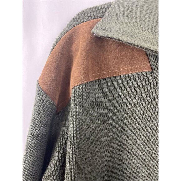 Beretta Wool-Blend Hunting Sweater w/ Leather-Look Shoulder Patches Mens Size L - Picture 5 of 13